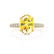 COCO - Oval Yellow Sapphire & Diamond 18k Yellow Gold Petite Hidden Halo Triple Pavé Shoulder Set Ring Engagement Ring Lily Arkwright
