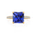 COCO - Princess Blue Sapphire & Diamond 18k Yellow Gold Hidden Halo Triple Pavé Shoulder Set Engagement Ring Lily Arkwright