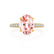 COCO - Oval Champagne Sapphire & Diamond 18k Yellow Gold Petite Hidden Halo Triple Pavé Shoulder Set Ring Engagement Ring Lily Arkwright