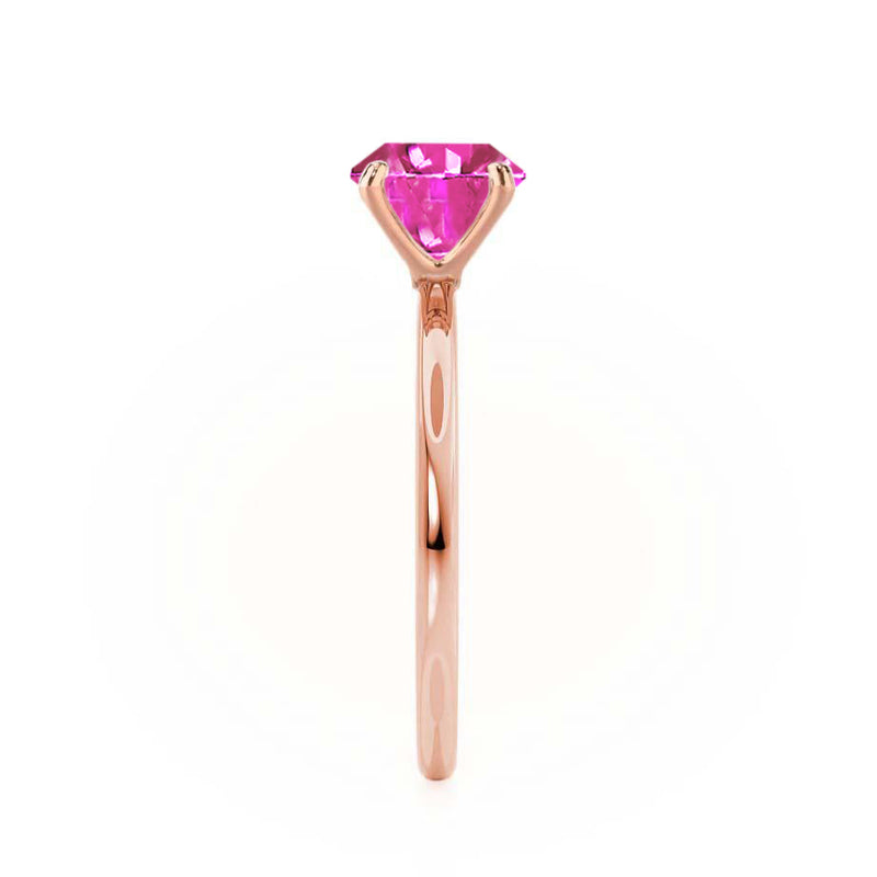 LULU - Elongated Cushion Pink Sapphire 18k Rose Gold Petite Solitaire Ring Engagement Ring Lily Arkwright