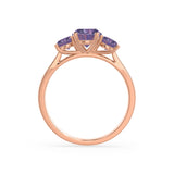 EVERDEEN - Oval Alexandrite 18k Rose Gold Trilogy Ring Engagement Ring Lily Arkwright