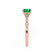 HOPE - Princess Emerald & Diamond 18k Rose Gold Vintage Shoulder Set Engagement Ring Lily Arkwright