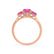 EVERDEEN - Oval Pink Sapphire 18k Rose Gold Trilogy Ring Engagement Ring Lily Arkwright