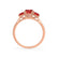 EVERDEEN - Oval Ruby 18k Rose Gold Trilogy Ring Engagement Ring Lily Arkwright