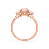 EVERDEEN - Oval Champagne Sapphire 18k Rose Gold Trilogy Ring Engagement Ring Lily Arkwright