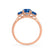 EVERDEEN - Oval Blue Sapphire 18k Rose Gold Trilogy Ring Engagement Ring Lily Arkwright
