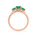 EVERDEEN - Oval Emerald 18k Rose Gold Trilogy Ring Engagement Ring Lily Arkwright