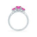 EVERDEEN - Oval Pink Sapphire 18k White Gold Trilogy Ring Engagement Ring Lily Arkwright