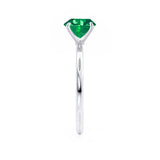 LULU - Elongated Cushion Emerald 950 Platinum Petite Solitaire Ring Engagement Ring Lily Arkwright