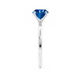 LULU - Elongated Cushion Blue Sapphire 950 Platinum Petite Solitaire Ring Engagement Ring Lily Arkwright