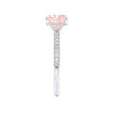 COCO - Princess Champagne Sapphire & Diamond 950 Platinum Hidden Halo Triple Pavé Shoulder Set Engagement Ring Lily Arkwright