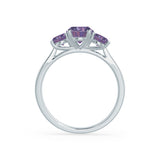 EVERDEEN - Oval Alexandrite 18k White Gold Trilogy Ring Engagement Ring Lily Arkwright