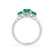 EVERDEEN - Oval Emerald 18k White Gold Trilogy Ring Engagement Ring Lily Arkwright