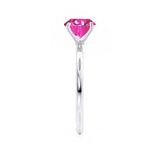 LULU - Radiant Pink Sapphire 18k White Gold Petite Solitaire Engagement Ring Lily Arkwright