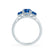 EVERDEEN - Oval Blue Sapphire 18k White Gold Trilogy Ring Engagement Ring Lily Arkwright