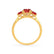 EVERDEEN - Oval Ruby 18k Yellow Gold Trilogy Ring Engagement Ring Lily Arkwright