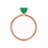 LULU - Radiant Emerald 18k Rose Gold Petite Solitaire Engagement Ring Lily Arkwright