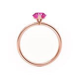 LULU - Pear Pink Sapphire 18k Rose Gold Petite Solitaire Ring Engagement Ring Lily Arkwright