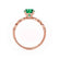 HOPE - Princess Emerald & Diamond 18k Rose Gold Vintage Shoulder Set Engagement Ring Lily Arkwright
