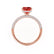 COCO - Princess Ruby & Diamond 18k Rose Gold Hidden Halo Triple Pavé Shoulder Set Engagement Ring Lily Arkwright