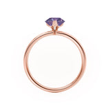 LULU - Pear Alexandrite 18k Rose Gold Petite Solitaire Ring Engagement Ring Lily Arkwright
