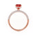 COCO - Cushion Ruby & Diamond 18k Rose Gold Hidden Halo Triple Pavé Shoulder Set Engagement Ring Lily Arkwright