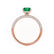 COCO - Oval Emerald & Diamond 18k Rose Gold Petite Hidden Halo Triple Pavé Shoulder Set Ring Engagement Ring Lily Arkwright