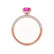 COCO - Oval Pink Sapphire & Diamond 18k Rose Gold Petite Hidden Halo Triple Pavé Shoulder Set Ring Engagement Ring Lily Arkwright