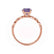 HOPE - Princess Alexandrite & Diamond 18k Rose Gold Vintage Shoulder Set Engagement Ring Lily Arkwright