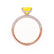 COCO - Princess Yellow Sapphire & Diamond 18k Rose Gold Hidden Halo Triple Pavé Shoulder Set Engagement Ring Lily Arkwright