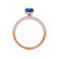 COCO - Oval Blue Sapphire & Diamond 18k Rose Gold Petite Hidden Halo Triple Pavé Shoulder Set Ring Engagement Ring Lily Arkwright