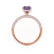 COCO - Cushion Alexandrite & Diamond 18k Rose Gold Hidden Halo Triple Pavé Shoulder Set Engagement Ring Lily Arkwright
