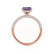 COCO - Princess Alexandrite & Diamond 18k Rose Gold Hidden Halo Triple Pavé Shoulder Set Engagement Ring Lily Arkwright