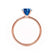LULU - Radiant Blue Sapphire 18k Rose Gold Petite Solitaire Engagement Ring Lily Arkwright