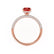 COCO - Oval Ruby & Diamond 18k Rose Gold Petite Hidden Halo Triple Pavé Shoulder Set Ring Engagement Ring Lily Arkwright