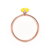 LULU - Pear Yellow Sapphire 18k Rose Gold Petite Solitaire Ring Engagement Ring Lily Arkwright