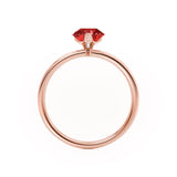LULU - Pear Ruby 18k Rose Gold Petite Solitaire Ring Engagement Ring Lily Arkwright