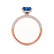 COCO - Princess Blue Sapphire & Diamond 18k Rose Gold Hidden Halo Triple Pavé Shoulder Set Engagement Ring Lily Arkwright