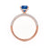 COCO - Cushion Blue Sapphire & Diamond 18k Rose Gold Hidden Halo Triple Pavé Shoulder Set Engagement Ring Lily Arkwright