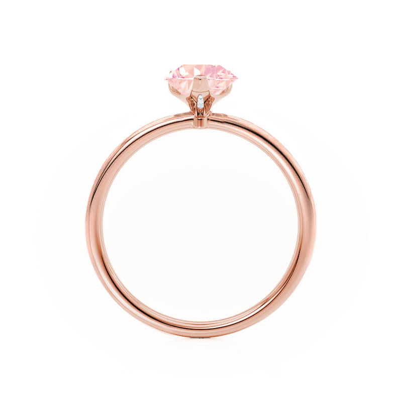 LULU - Pear Champagne Sapphire 18k Rose Gold Petite Solitaire Ring Engagement Ring Lily Arkwright