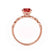 HOPE - Princess Ruby & Diamond 18k Rose Gold Vintage Shoulder Set Engagement Ring Lily Arkwright