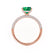 COCO - Princess Emerald & Diamond 18k Rose Gold Hidden Halo Triple Pavé Shoulder Set Engagement Ring Lily Arkwright