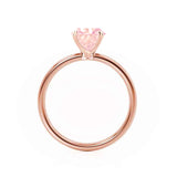 LULU - Radiant Champagne Sapphire 18k Rose Gold Petite Solitaire Engagement Ring Lily Arkwright
