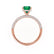 COCO - Cushion Emerald & Diamond 18k Rose Gold Hidden Halo Triple Pavé Shoulder Set Engagement Ring Lily Arkwright