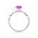 HOPE - Princess Pink Sapphire & Diamond 18k White Gold Vintage Shoulder Set Engagement Ring Lily Arkwright