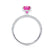 COCO - Cushion Pink Sapphire & Diamond 950 Platinum Hidden Halo Triple Pavé Shoulder Set Engagement Ring Lily Arkwright