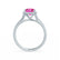 EVERLY - Radiant Pink Sapphire & Diamond 18k White Gold Split Shank Halo Ring Engagement Ring Lily Arkwright