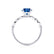 HOPE - Princess Blue Sapphire & Diamond 950 Platinum Vintage Shoulder Set Engagement Ring Lily Arkwright