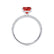 COCO - Princess Ruby & Diamond 18k White Gold Hidden Halo Triple Pavé Shoulder Set Engagement Ring Lily Arkwright