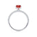 COCO - Oval Ruby & Diamond 18k White Gold Petite Hidden Halo Triple Pavé Shoulder Set Ring Engagement Ring Lily Arkwright